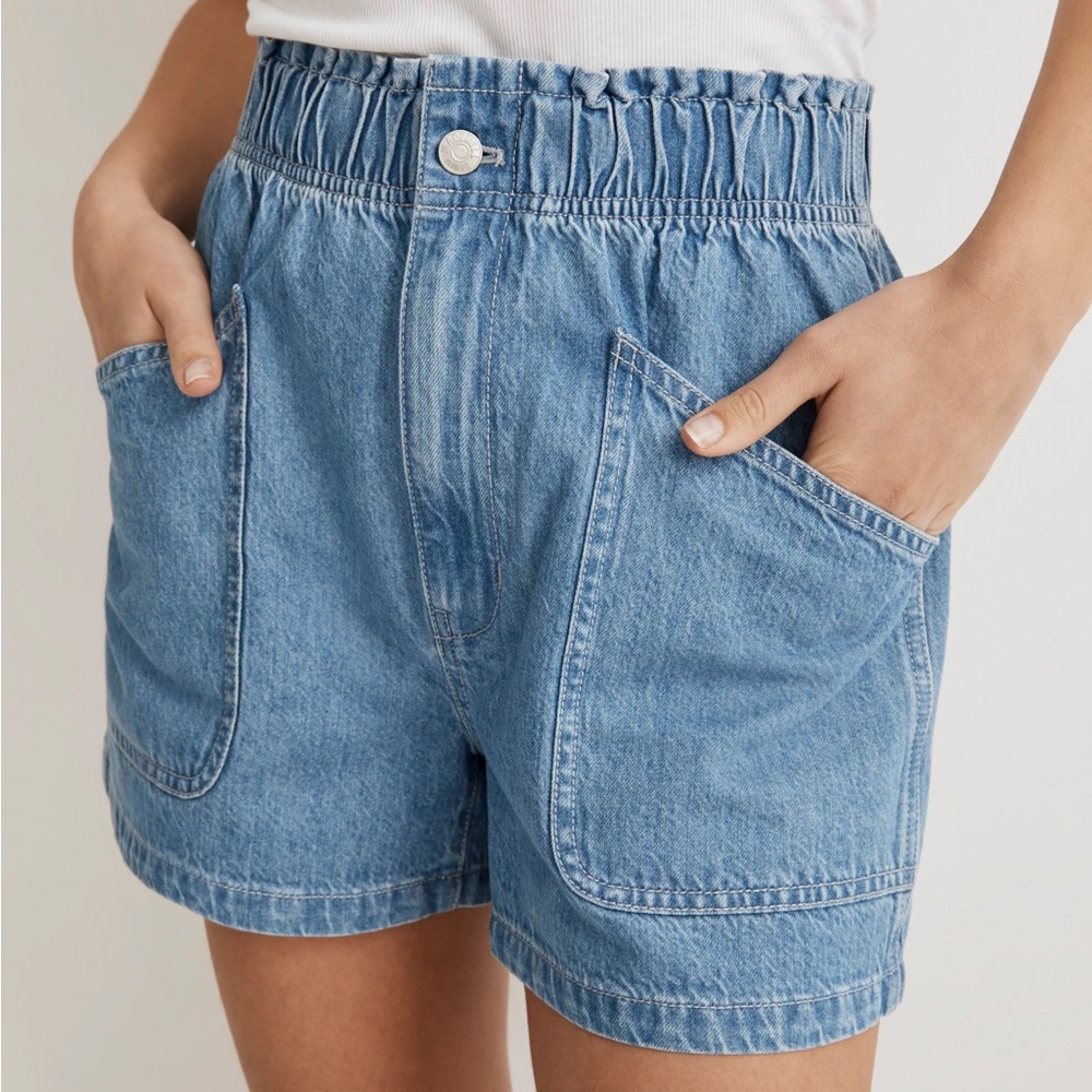 Madewell Denim Pull-On Paperbag Utility Shorts Size 29